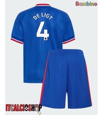 Manchester United Matthijs de Ligt #4 Seconda Maglia Bambino 2026-27 Manica Corta (+ Pantaloni corti)